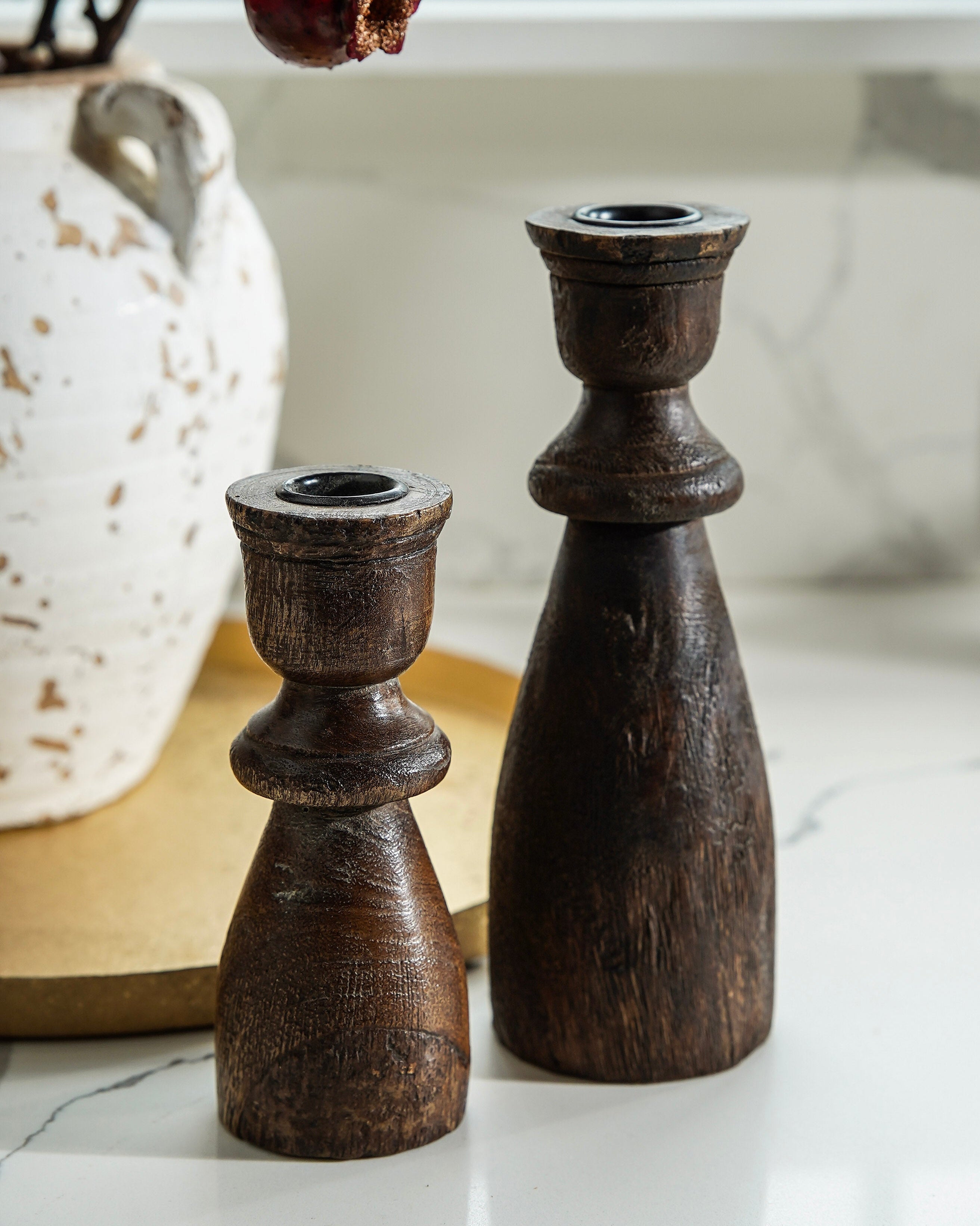 Turned Wood Taper Holder