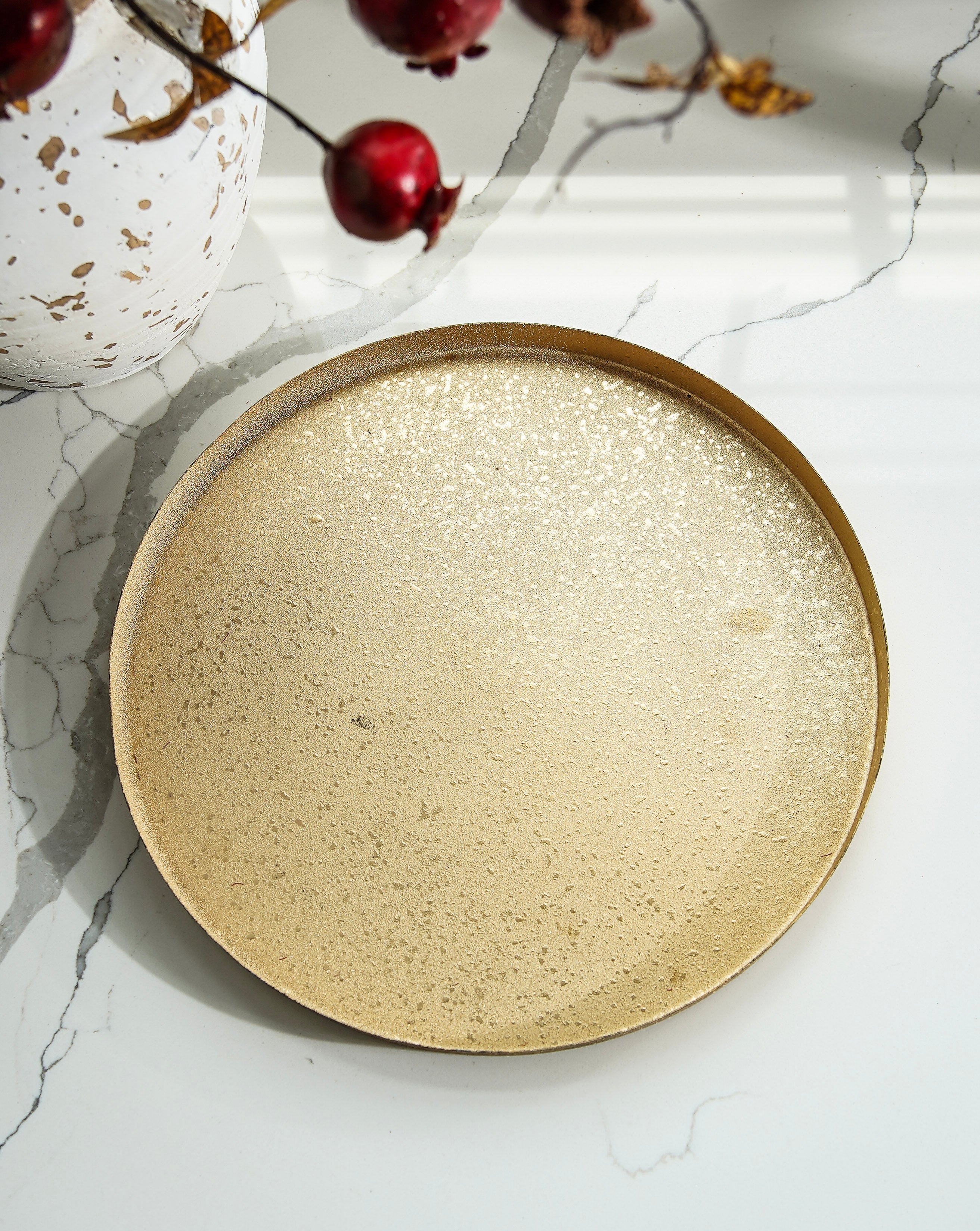 Gold Textured Metal Tray