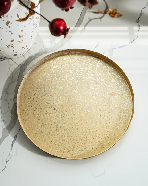 Gold Textured Metal Tray