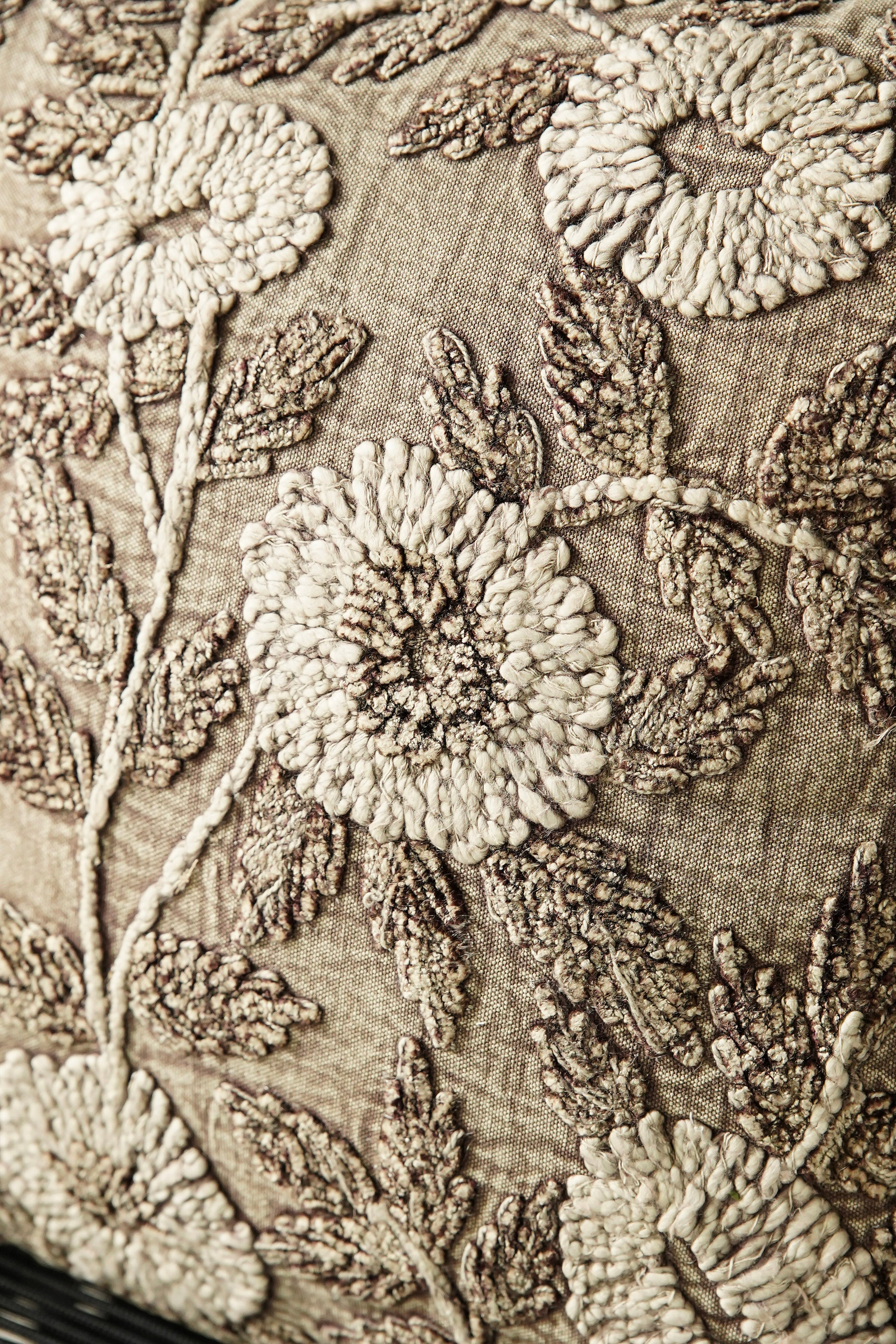 Floral Embroidered Pillow
