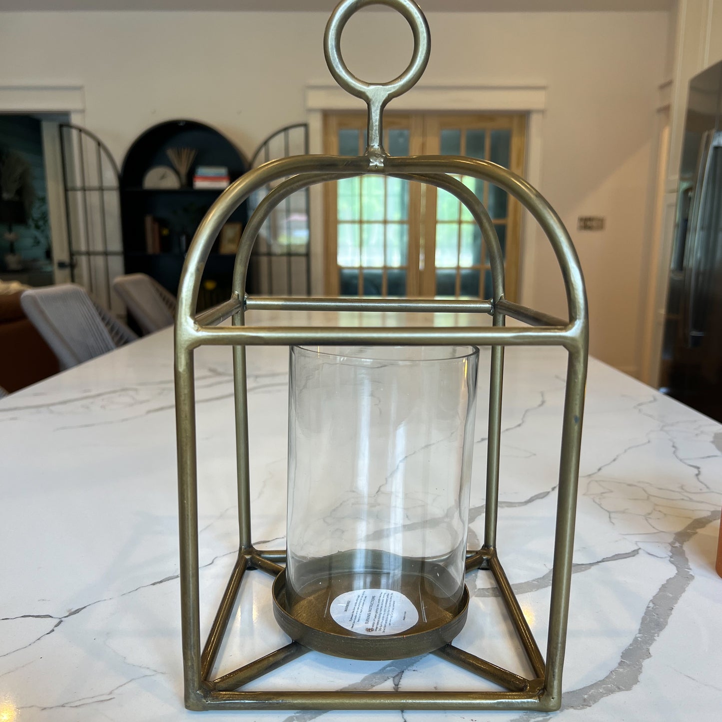 Brushed Gold Metal Lantern