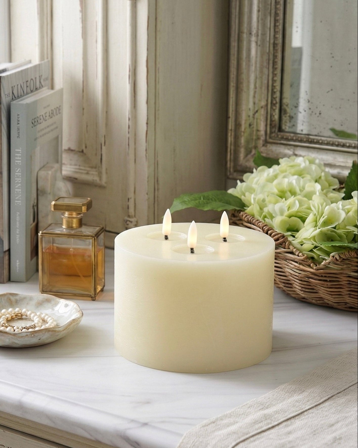 Large Flameless Wax Candle