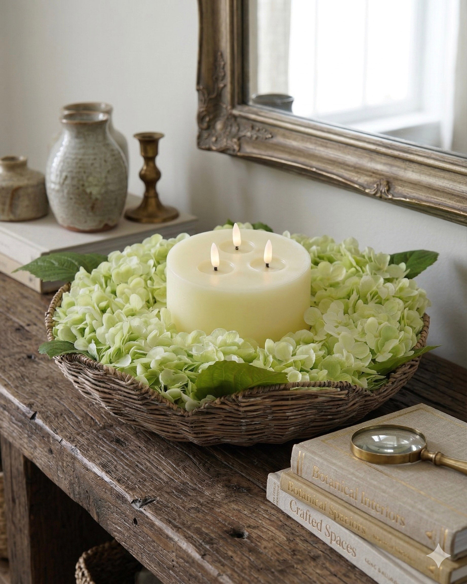 Real Touch Hydrangea Wreath | Spring Green