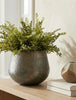 Antiqued Metal Ribbed Vase