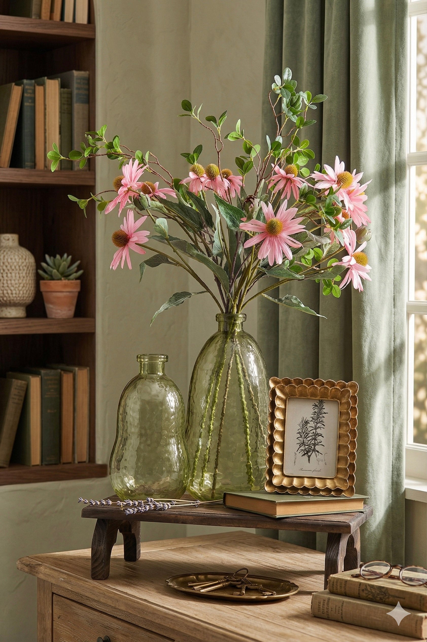 Petal Pink Cone Flower Stem