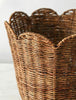 Woven Rattan Scallop Basket