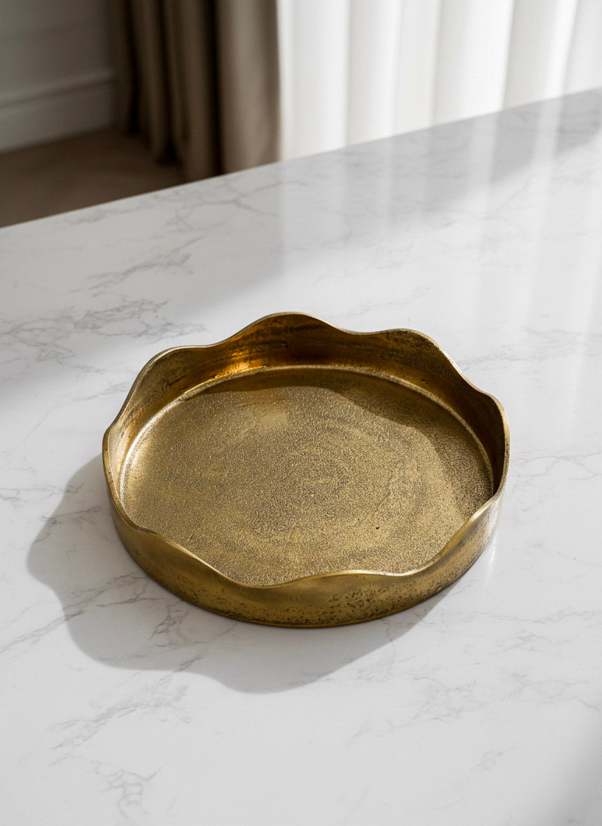Gold Iron Scalloped Tray