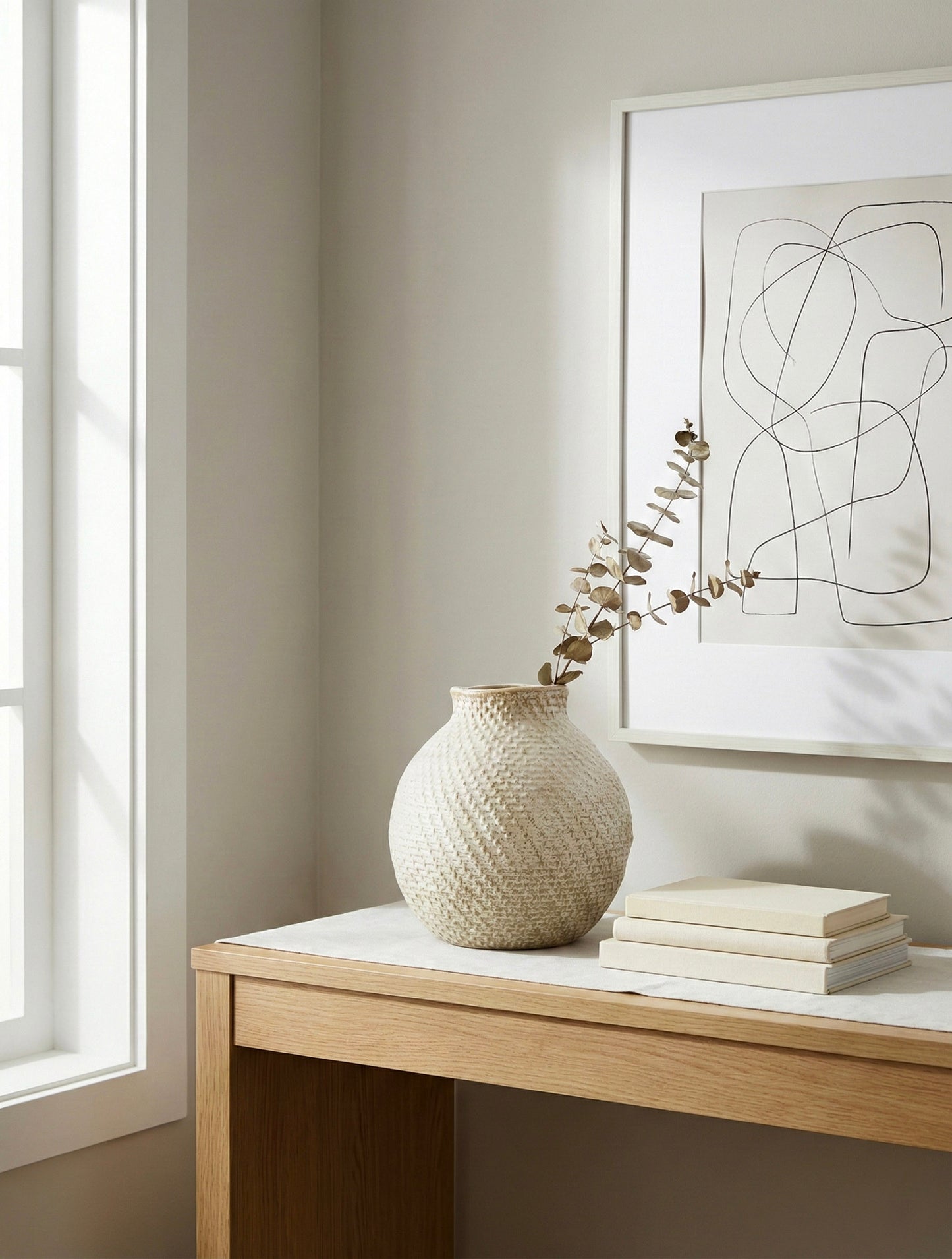 Evelyn Neutral Weave Vase