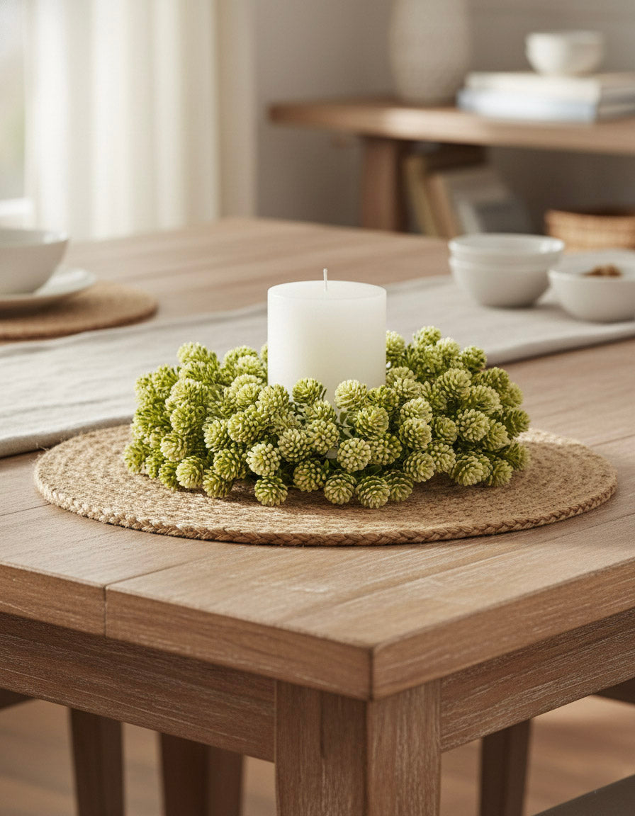 Willow Buds Candle Ring | Spring Green