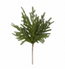 Artificial Christmas tree branch on a white background