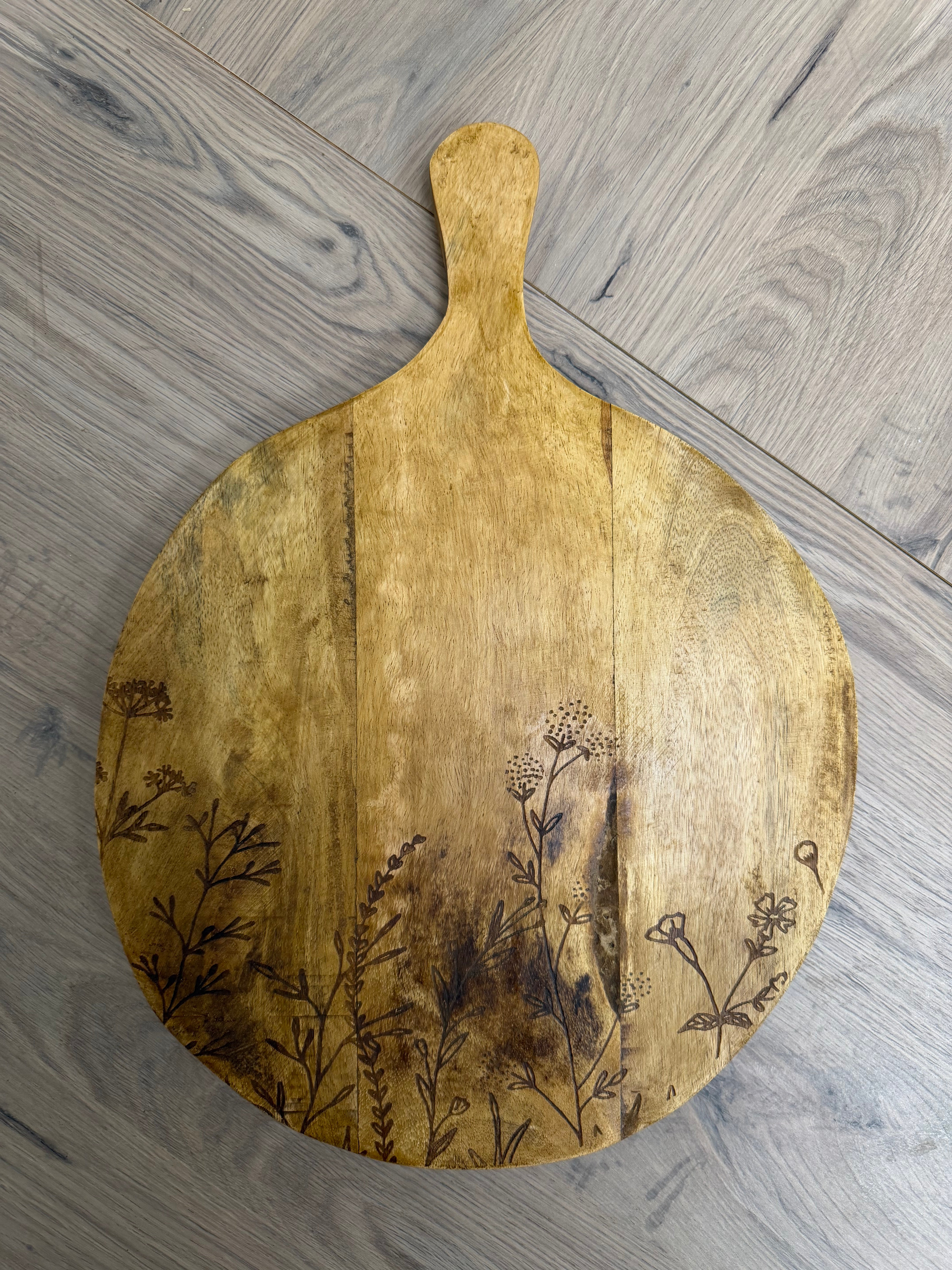 Etched Botanical Mango Wood Board | Scratch & Dent