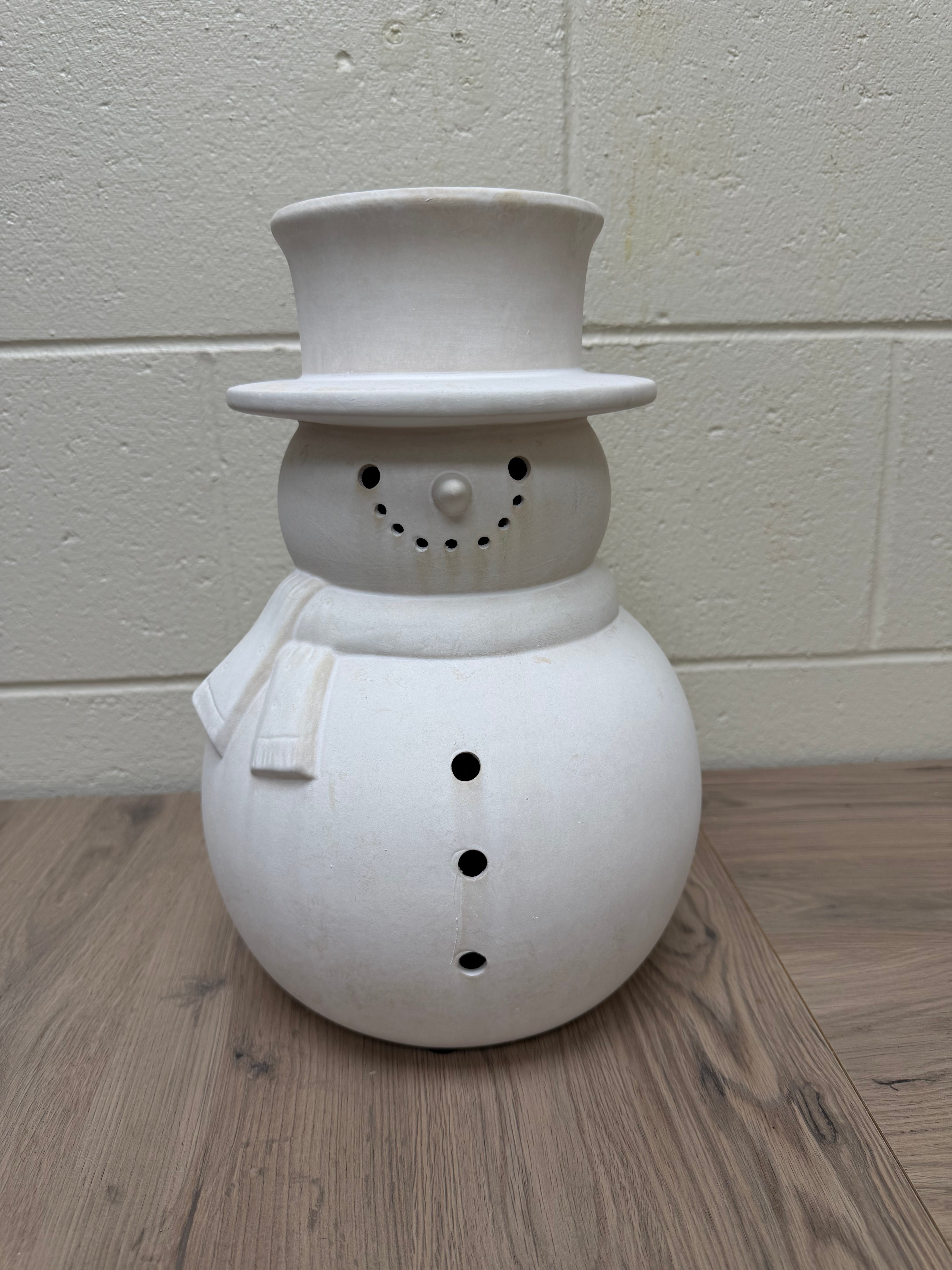 White Terracotta Snowman | AS IS