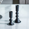 Onyx Black Taper Candle Holder | Set of 2