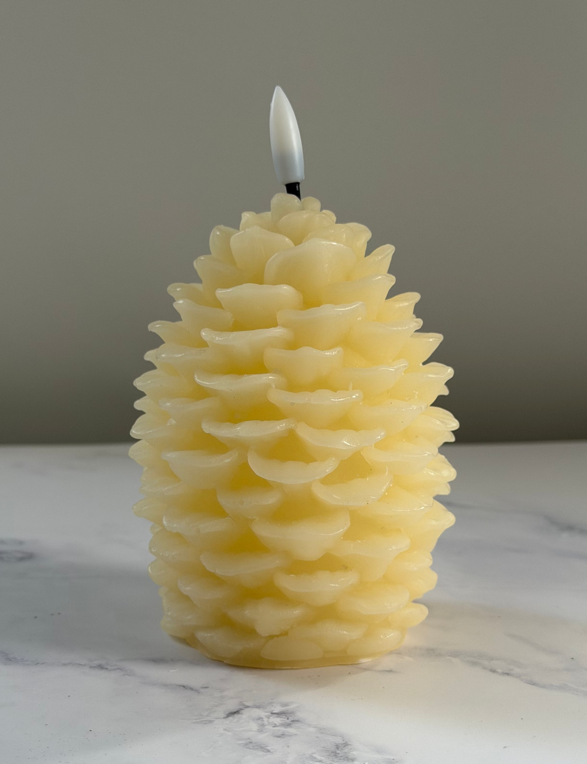 Ivory Flameless LED Pinecone Candle
