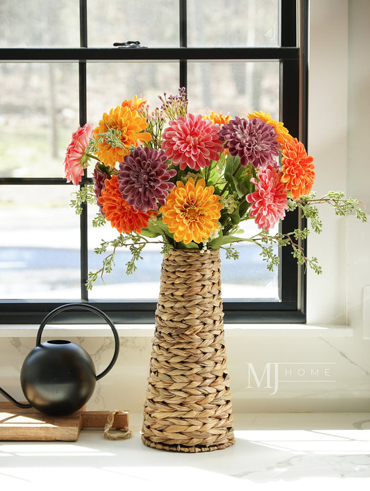 Real Touch Zinnia Bouquet & Vase Bundle | $37 Savings!