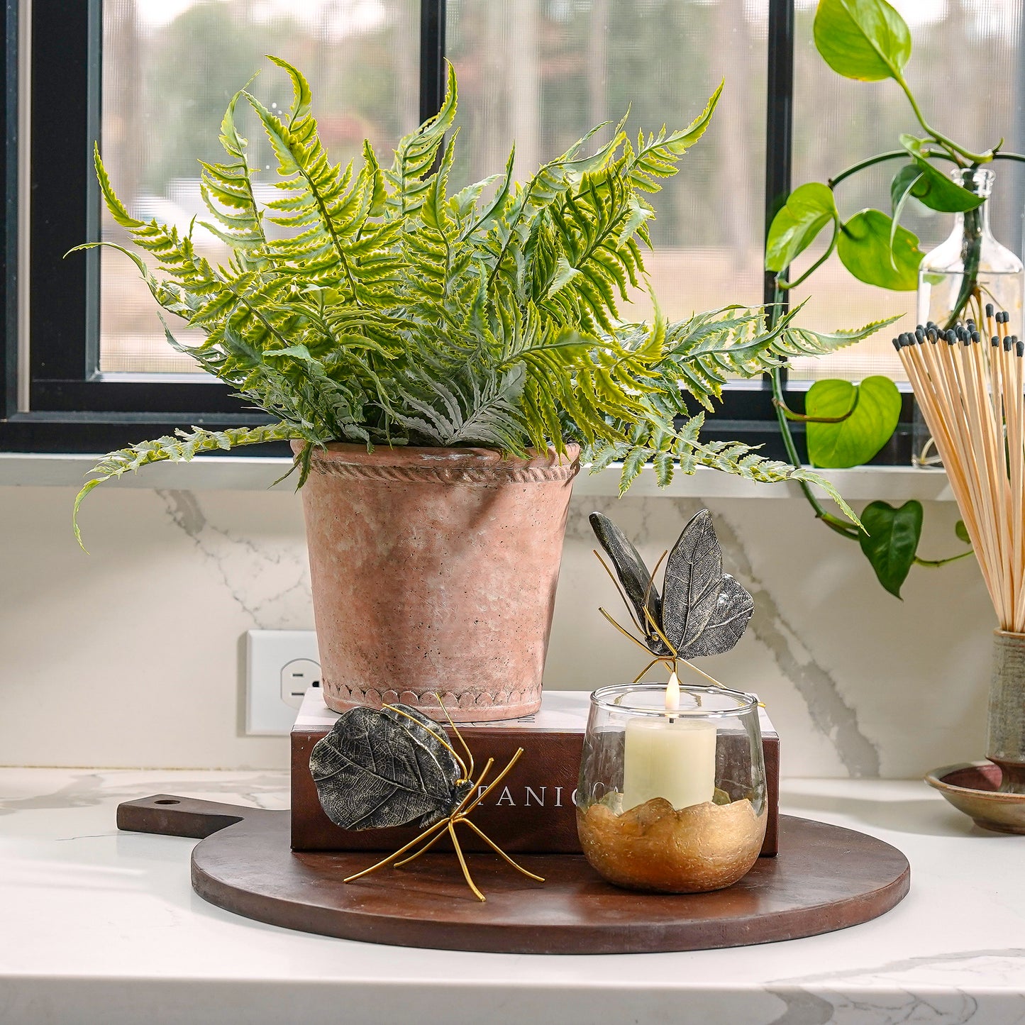 Leaf Wing Butterfly Set | Black & Gold