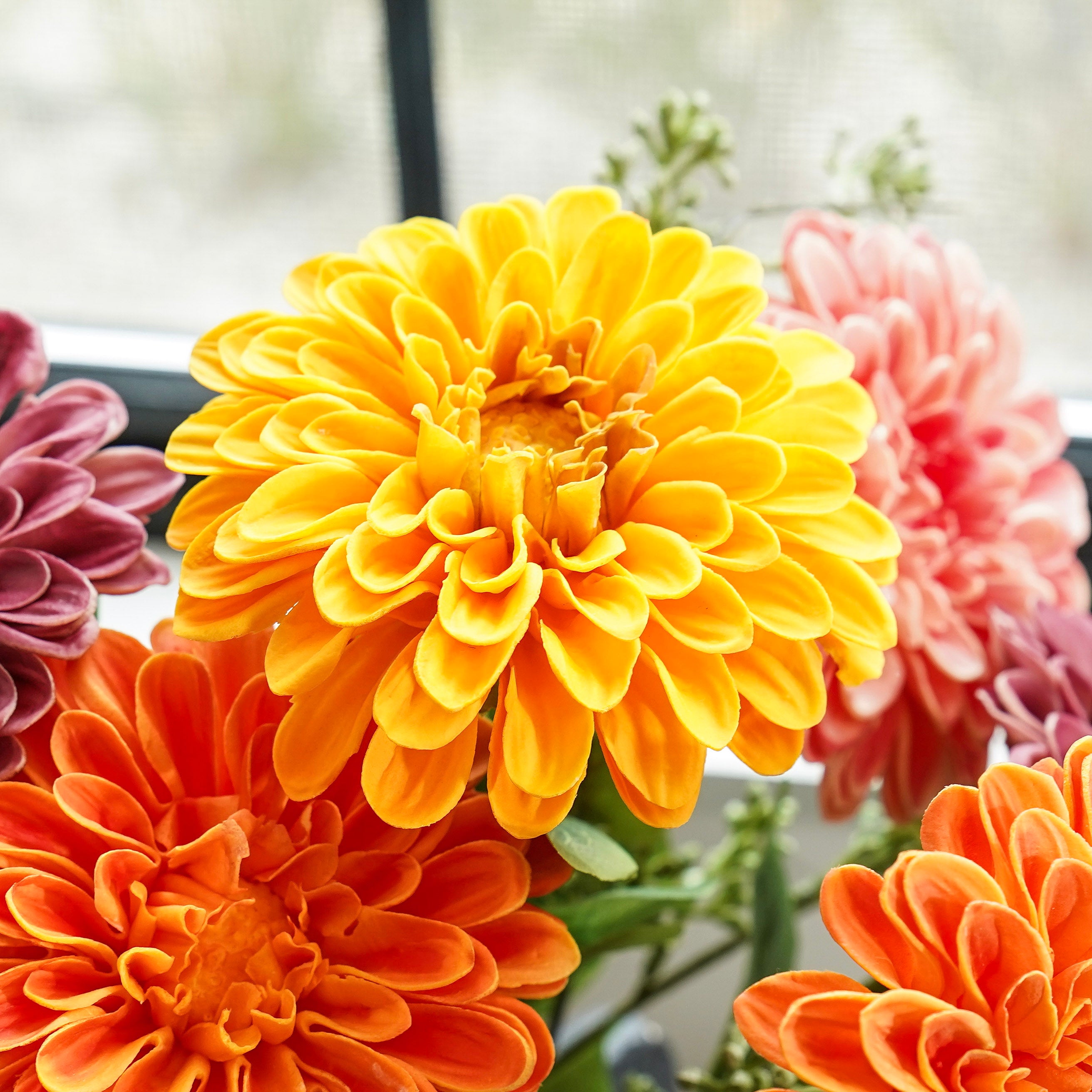 Real Touch Zinnia Bloom | Yellow