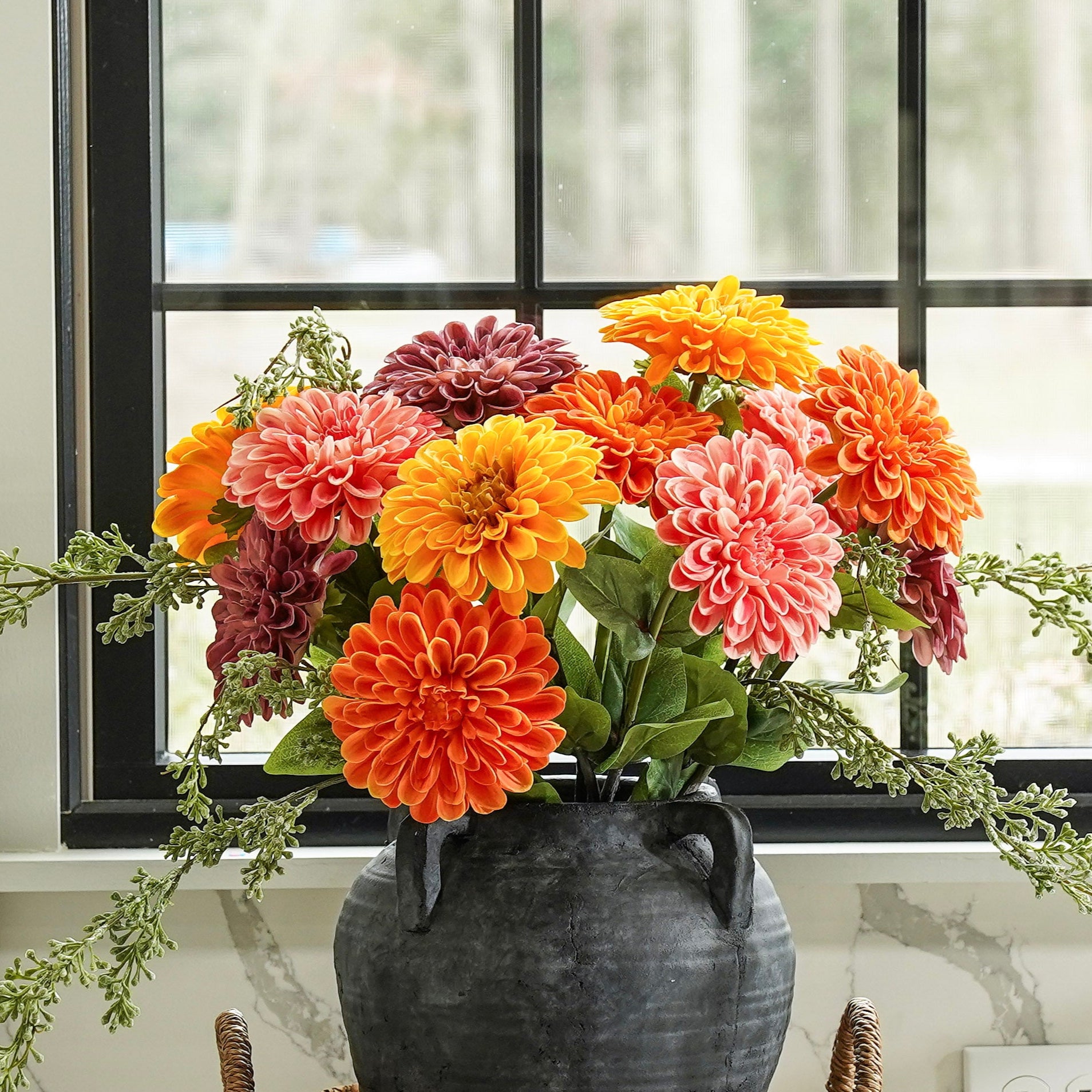 Real Touch Zinnia Bloom | Yellow