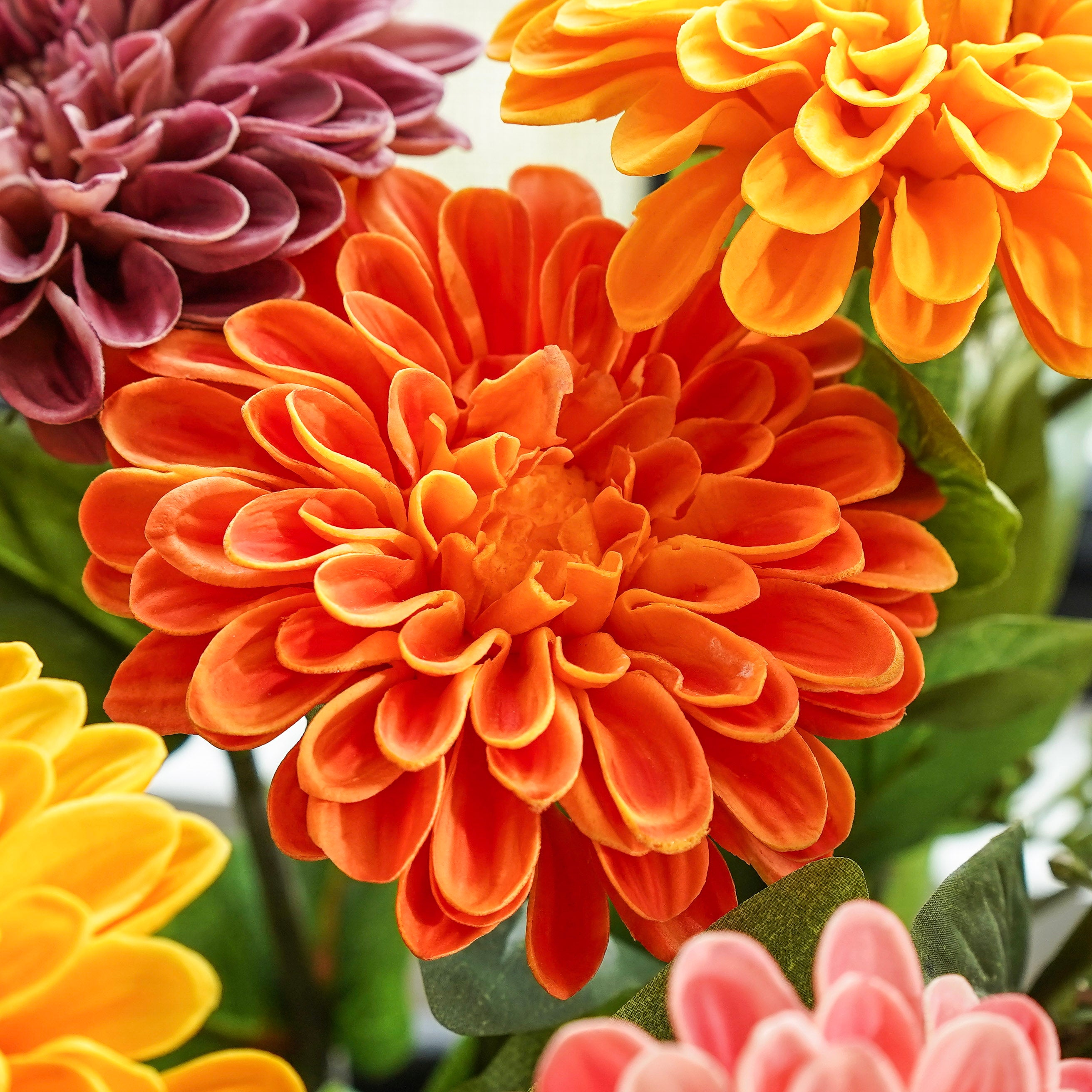 Real Touch Zinnia Bloom | Orange