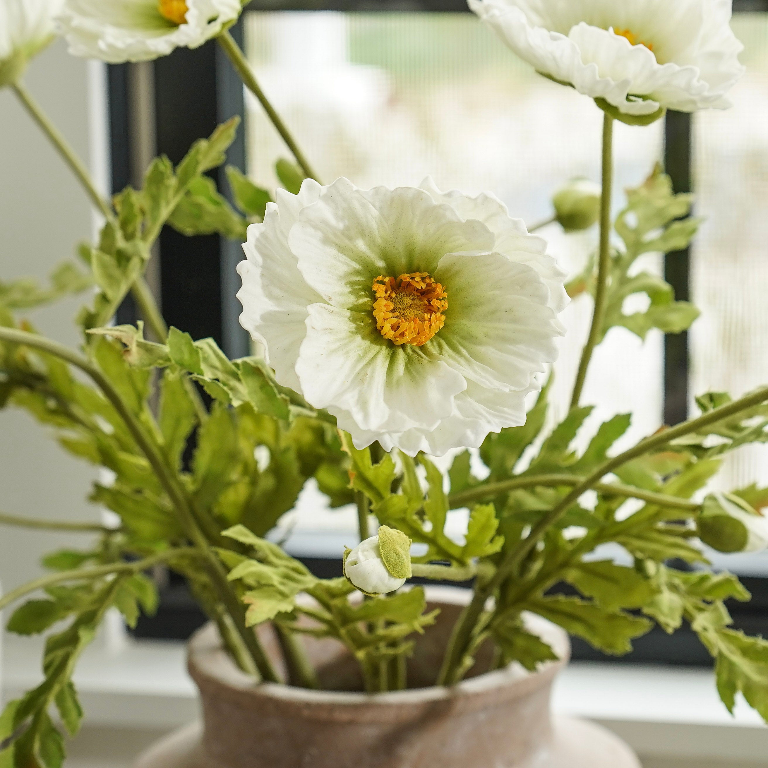 Real Touch Poppy Stem | White