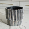 Black & Beige Ribbed Planter