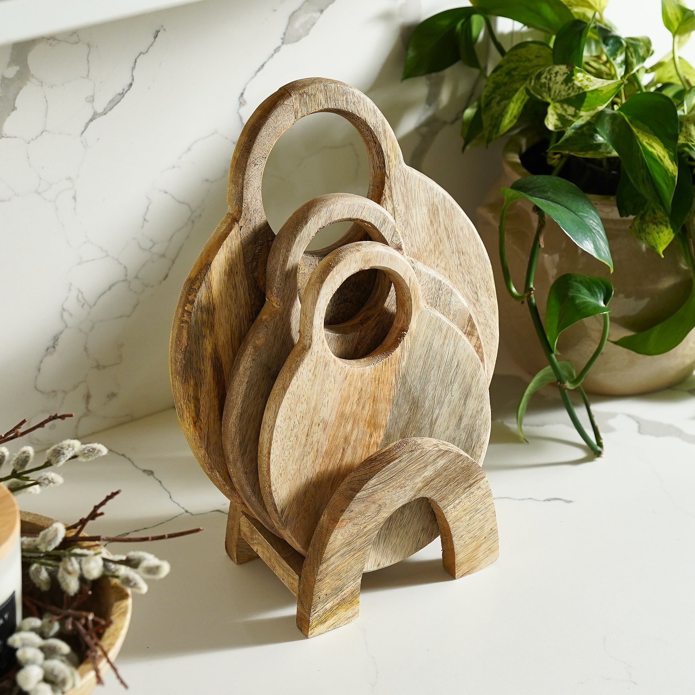 Cheese/Cutting Board Set with Stand