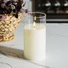 Ivory Flameless Glass Pillar | 4"x8"