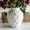 White Checkered Vase