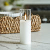 Glass Flameless White Candles