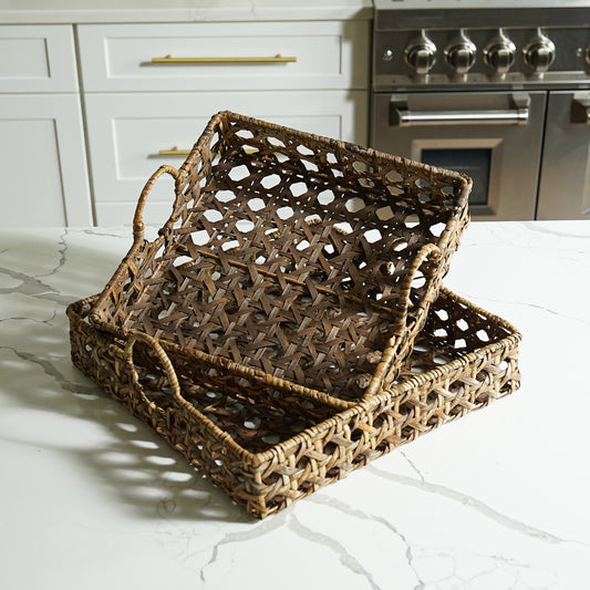 Cora Hand Woven Rattan Tray