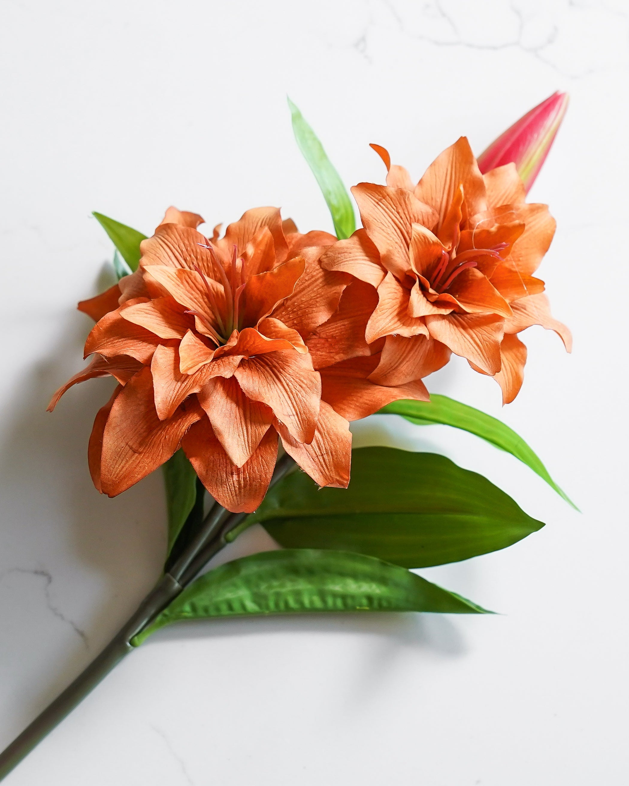 Real Touch Lily Stem | Burnt Orange