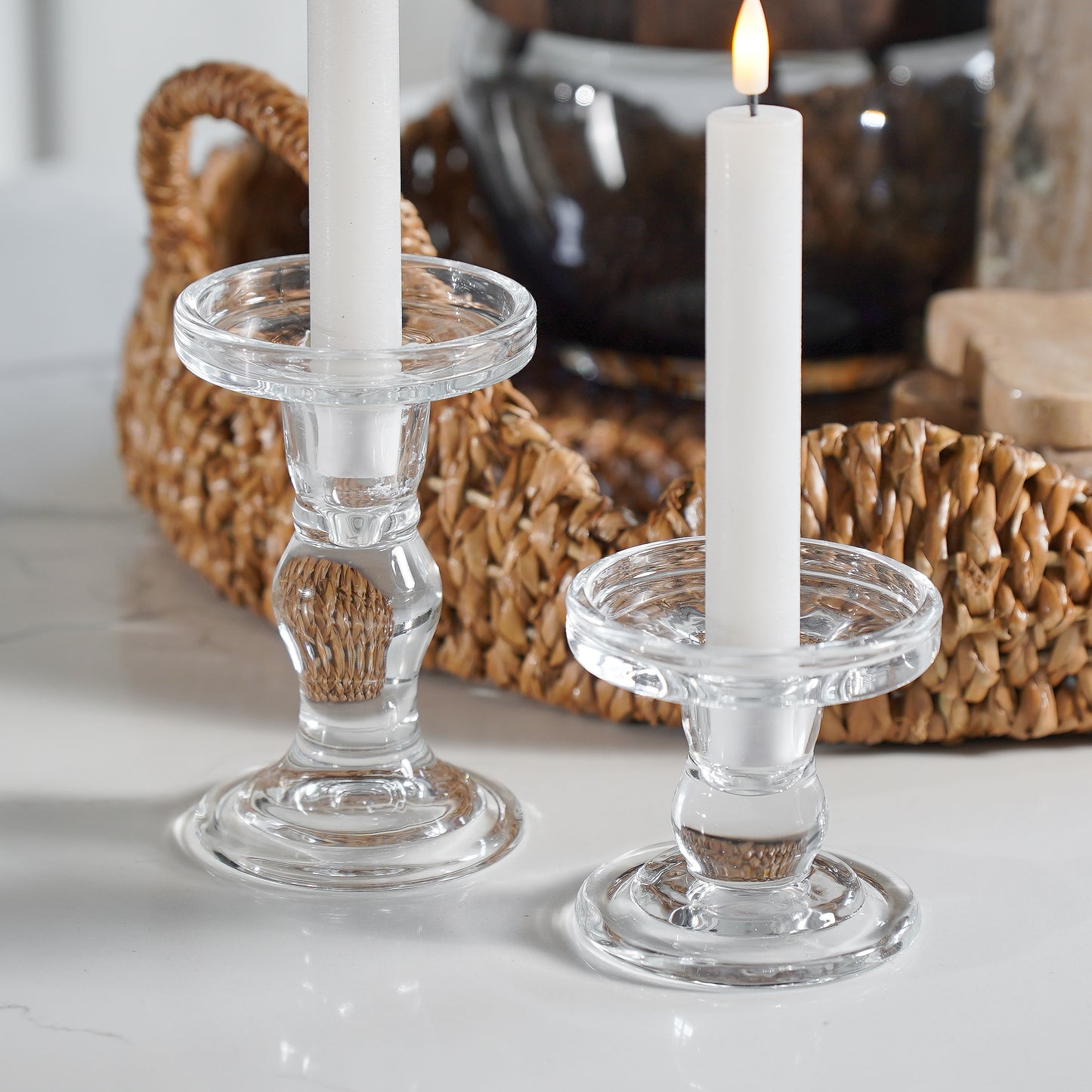 Velora Glass Taper Candle Holder