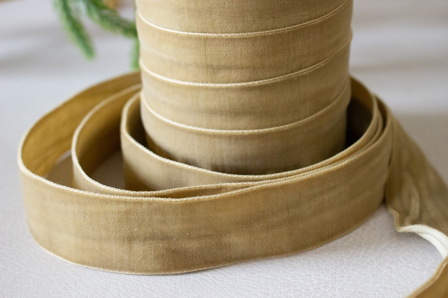 Gold Velvet Ribbon Spool