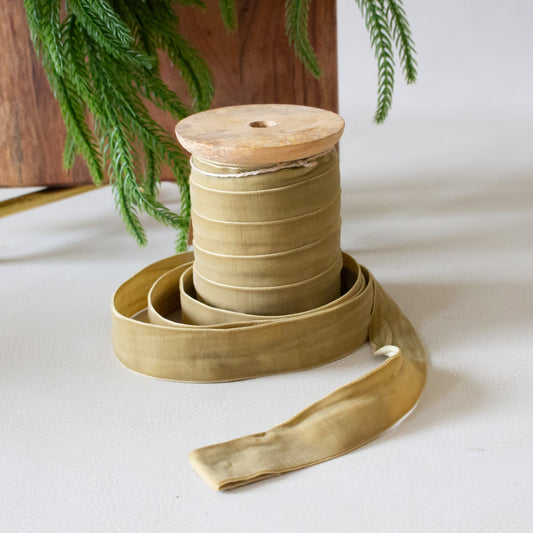 Gold Velvet Ribbon Spool