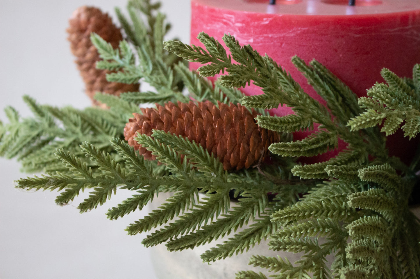 Rustic Pinecone and Cedar Candle Ring