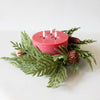 Rustic Pinecone and Cedar Candle Ring