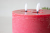 Red Textured Triple Wick Flameless Candle