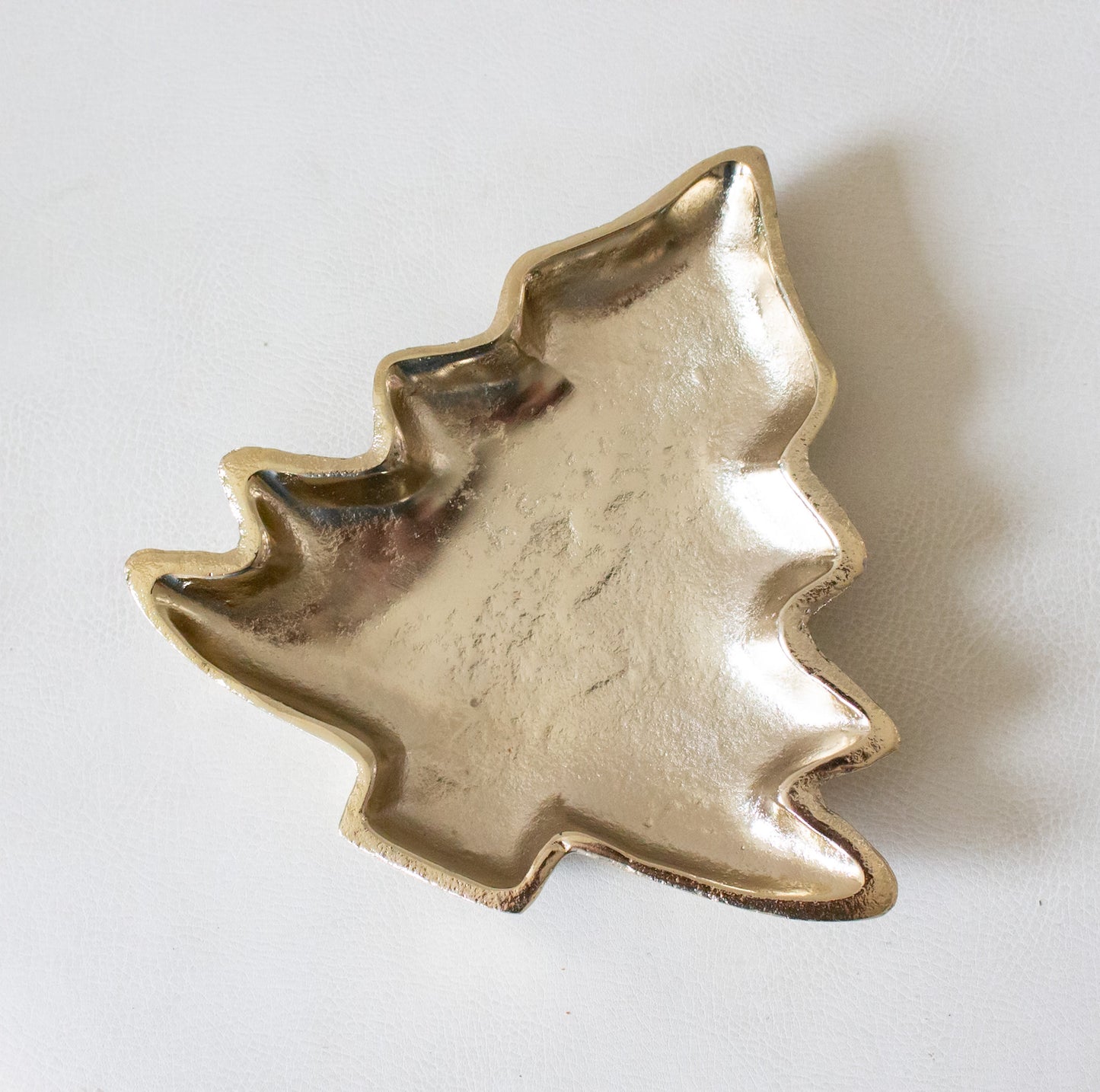 Gold Tree Shaped Aluminum Dish