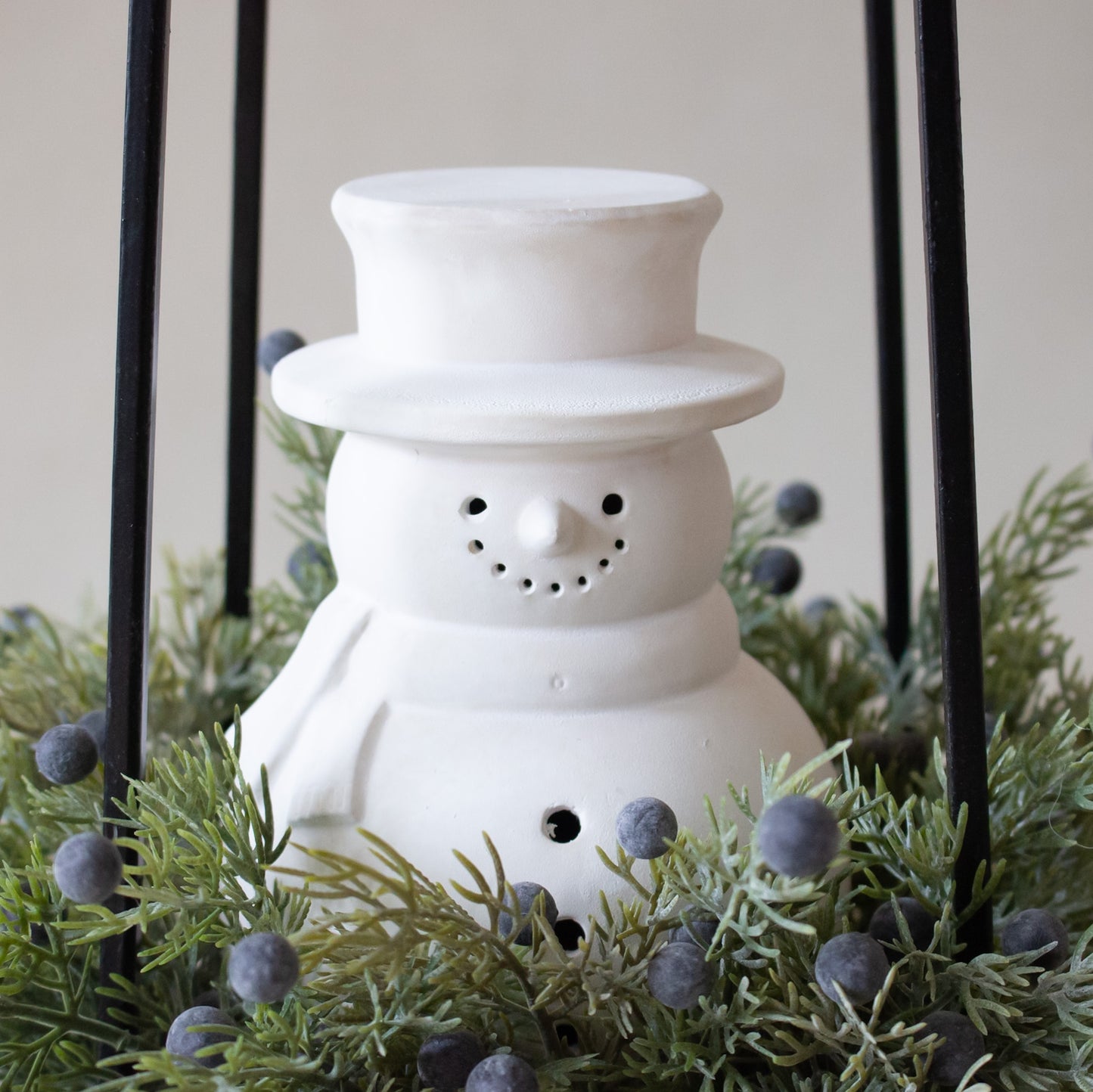Layered Ivory Terracotta Snowman | Small