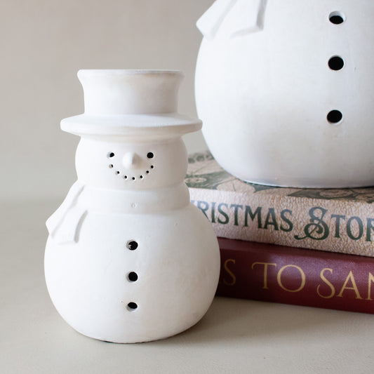 Layered Ivory Terracotta Snowman | Small