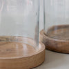 Glass Bottle Cloche with Cork and Wood Base