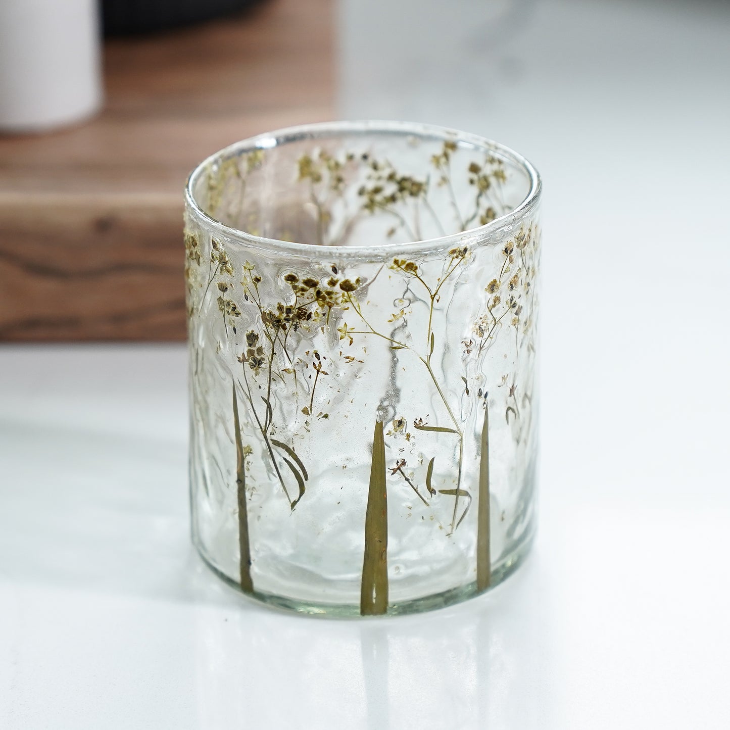 Pressed Babies Breath Jar | Small