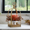 Tall Gold Wood Lantern Display