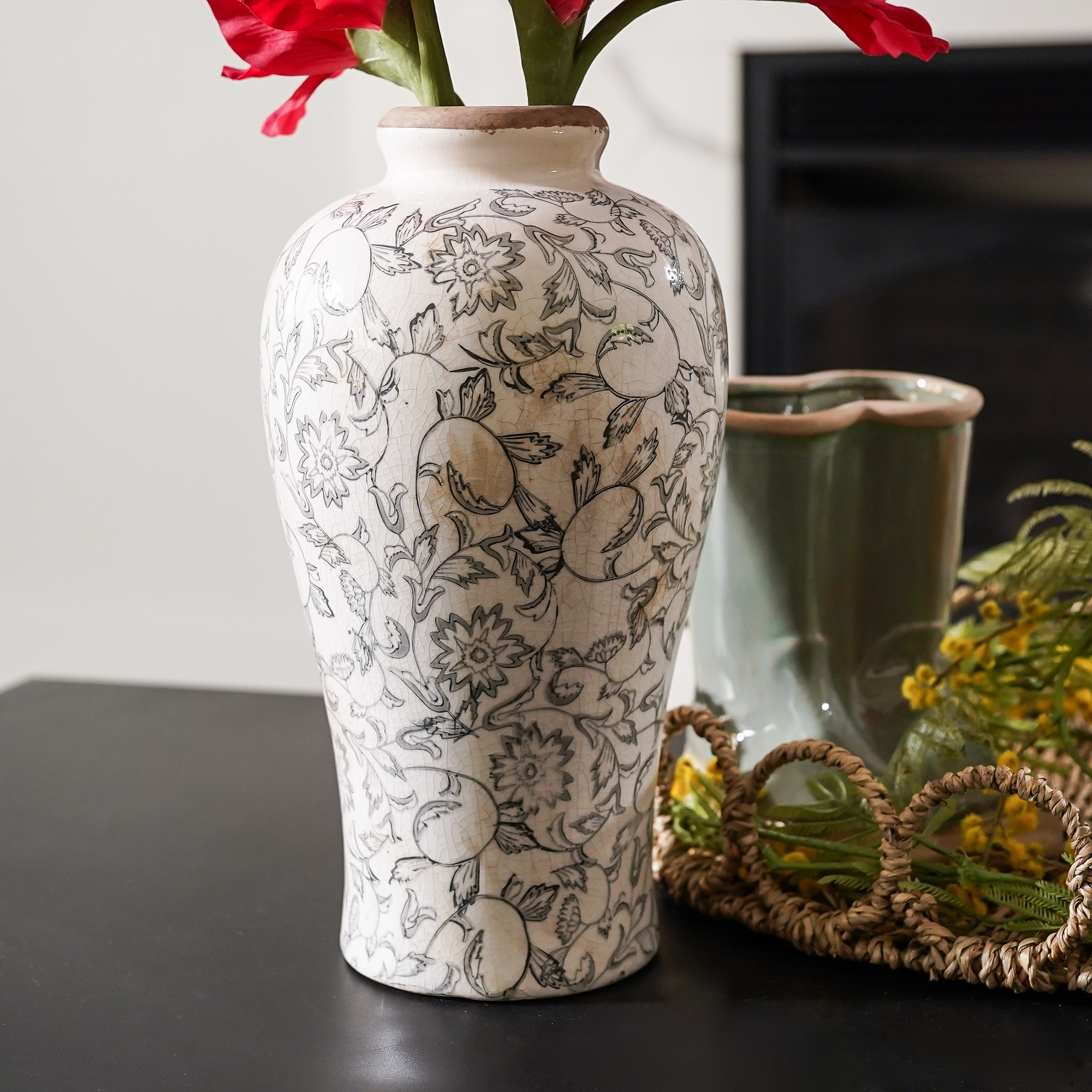 Whimsy Tall Charcoal Vase
