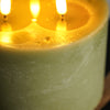 Textured Triple Wick LED Candle | Sage Green