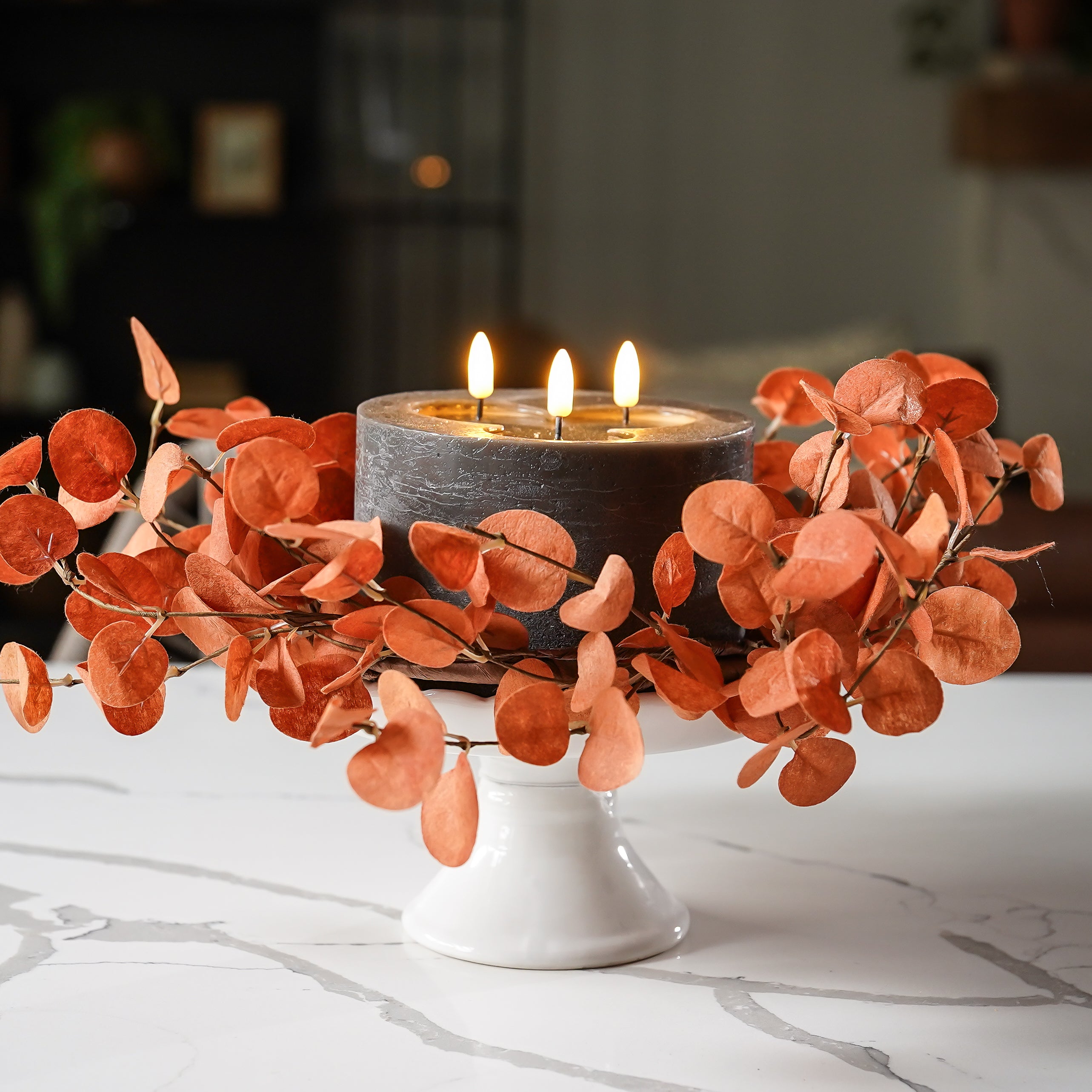 Burnt Orange Penny Eucalyptus Candle Ring