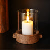 Textured White LED Votive Pillar | Set of 2