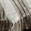 Black Striped Cotton Throw Blanket