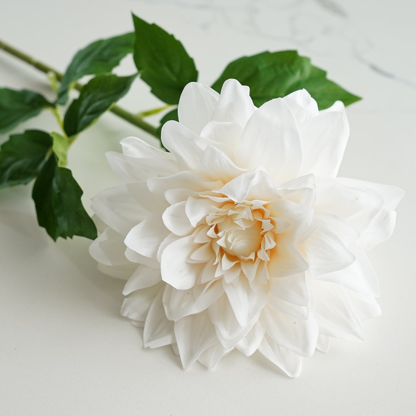Real Touch Dahlia Stem | White