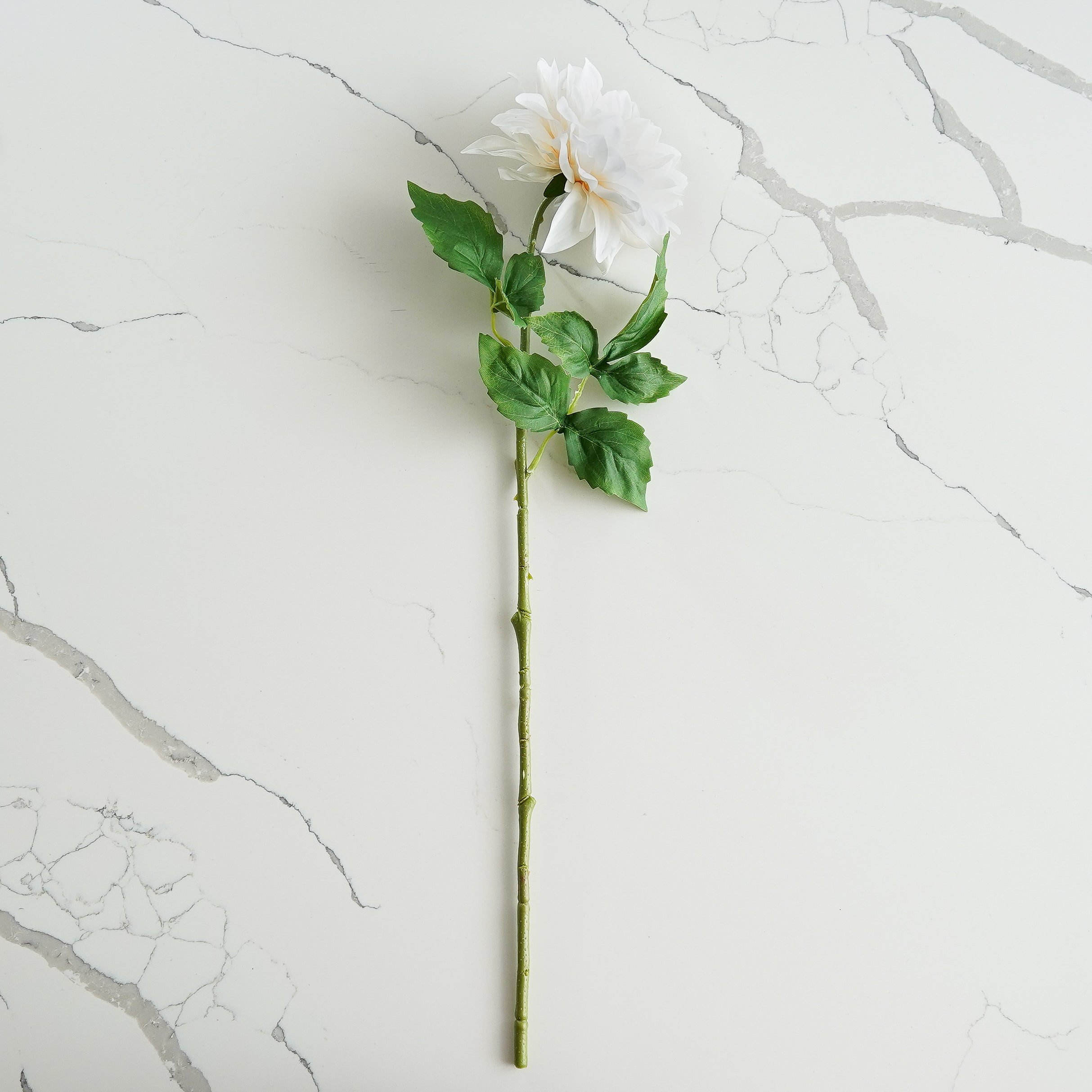Real Touch Dahlia Stem | White